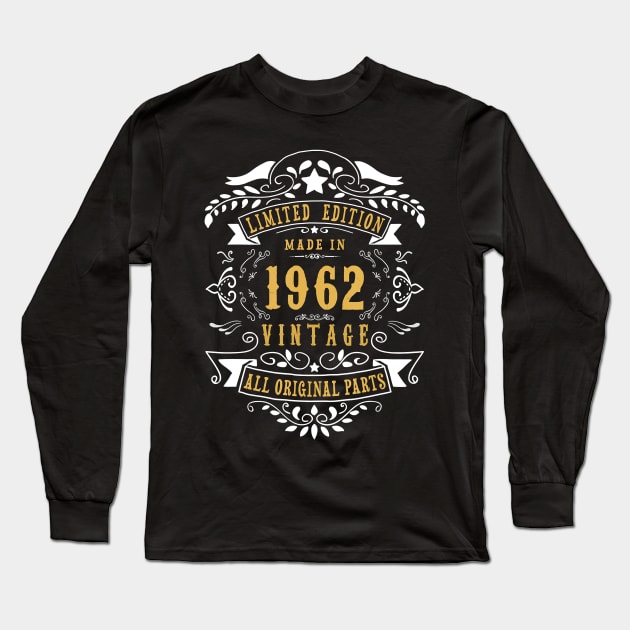 58 Years Old Made in 1962 Vintage 58th Birthday Gift Idea T-Shirt Long Sleeve T-Shirt by Hot food